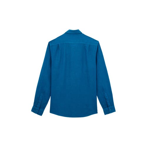 Shop Vilebrequin Solid Linen Shirt In Paon