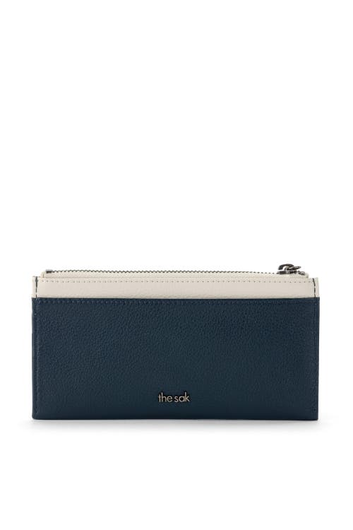 The Sak Neva Large Card Wallet In Indigo Block