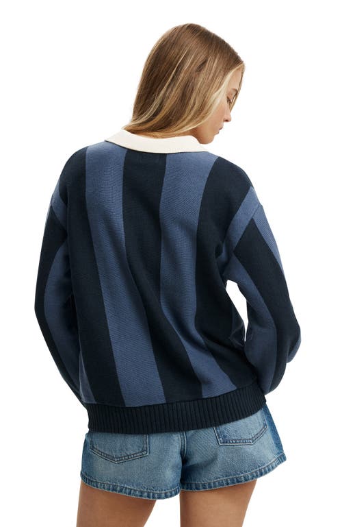 Cotton On Cotton Long Sleeve Polo In Blue