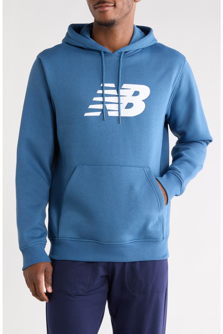 Sport Core Brushed Fleece Hoodie, Main, color, BLUE/ WHITE