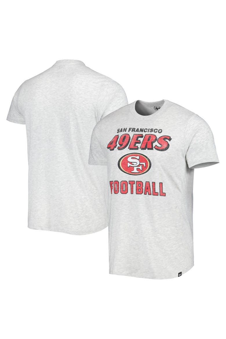 Men's '47 Heathered Gray San Francisco 49ers Dozer Franklin Lightweight T-Shirt, Main, color, Gray