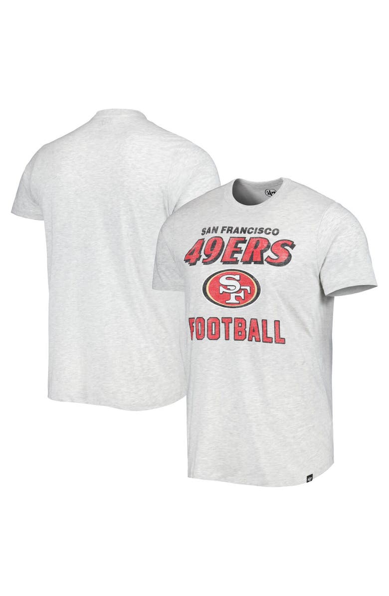 '47 Men's '47 Heathered Gray San Francisco 49ers Dozer Franklin Lightweight T-Shirt, Main, color,