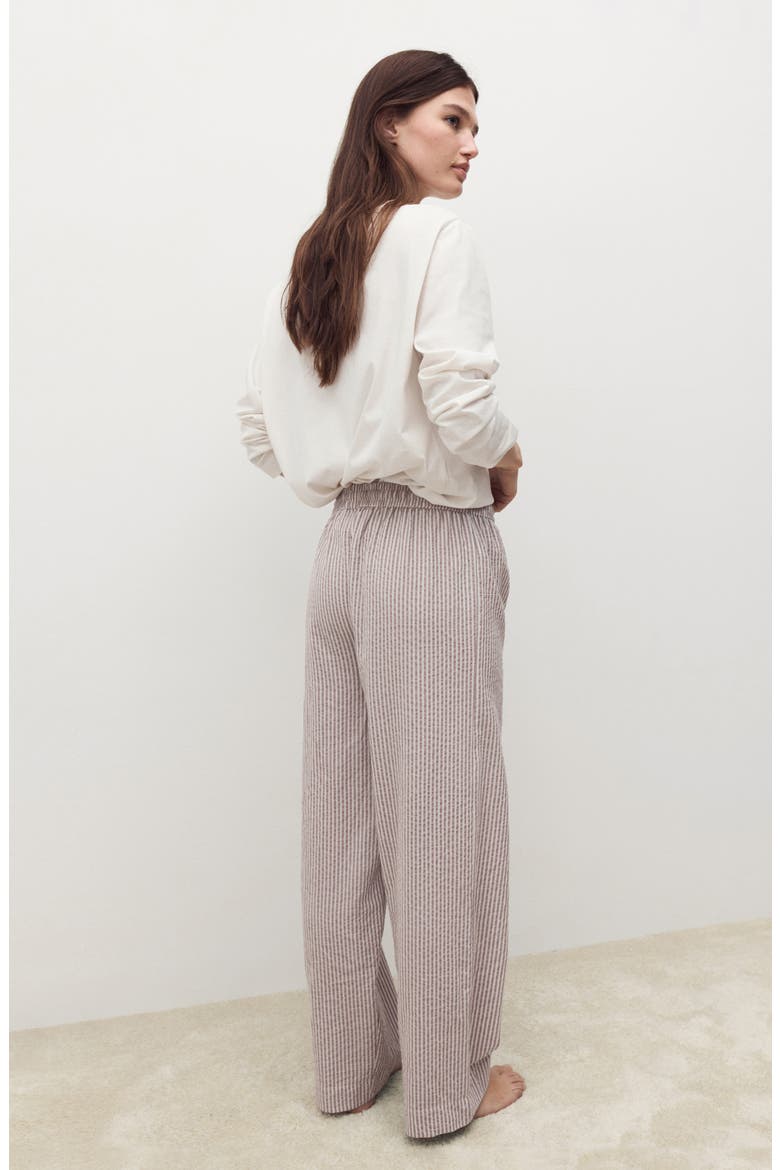 Cotton Seersucker Pajamas, Alternate, color, MEDIUM BROWN