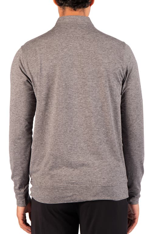 Tailorbyrd Brushed Melange Quarter Zip Pullover In Dark Grey