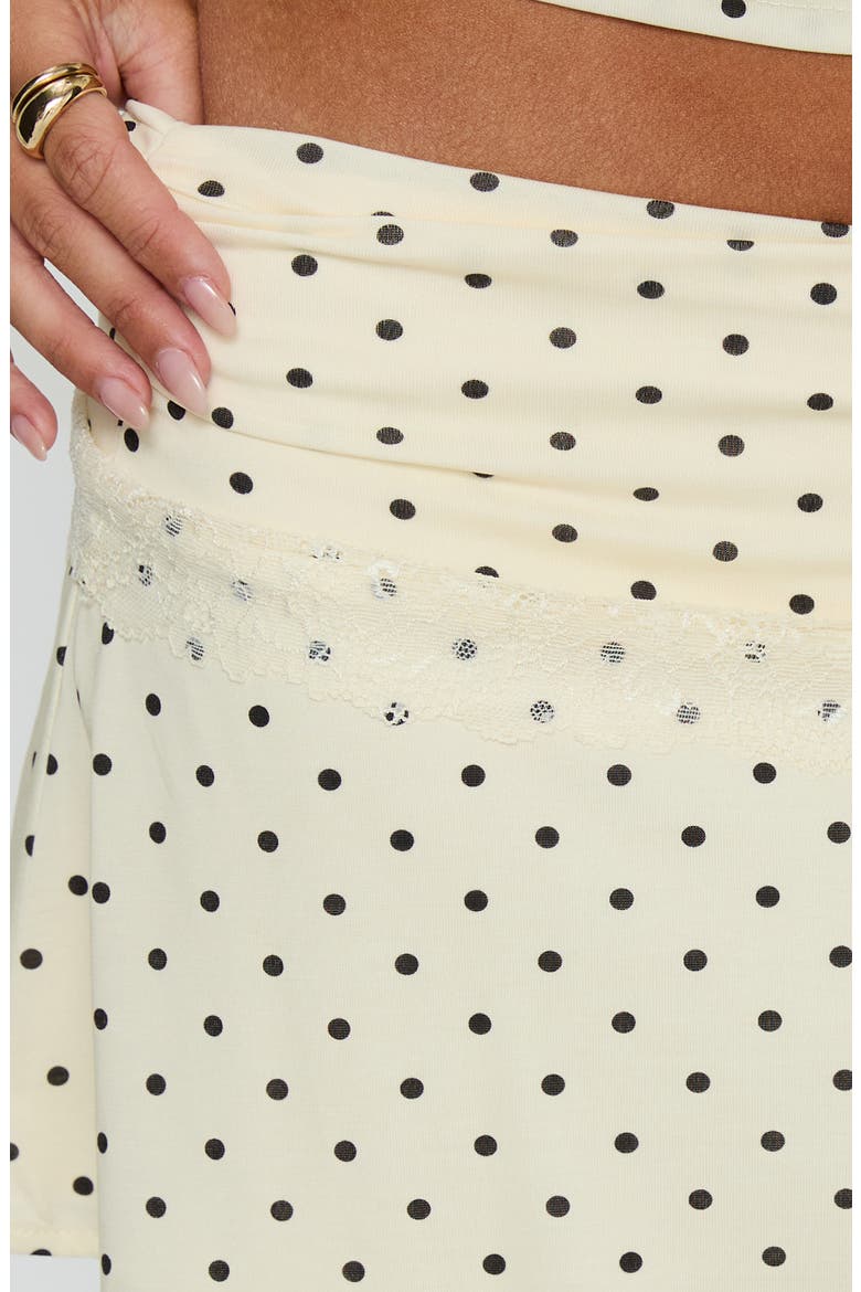 Amia Lace Trim Miniskirt, Alternate, color, CREAM POLKA DOT