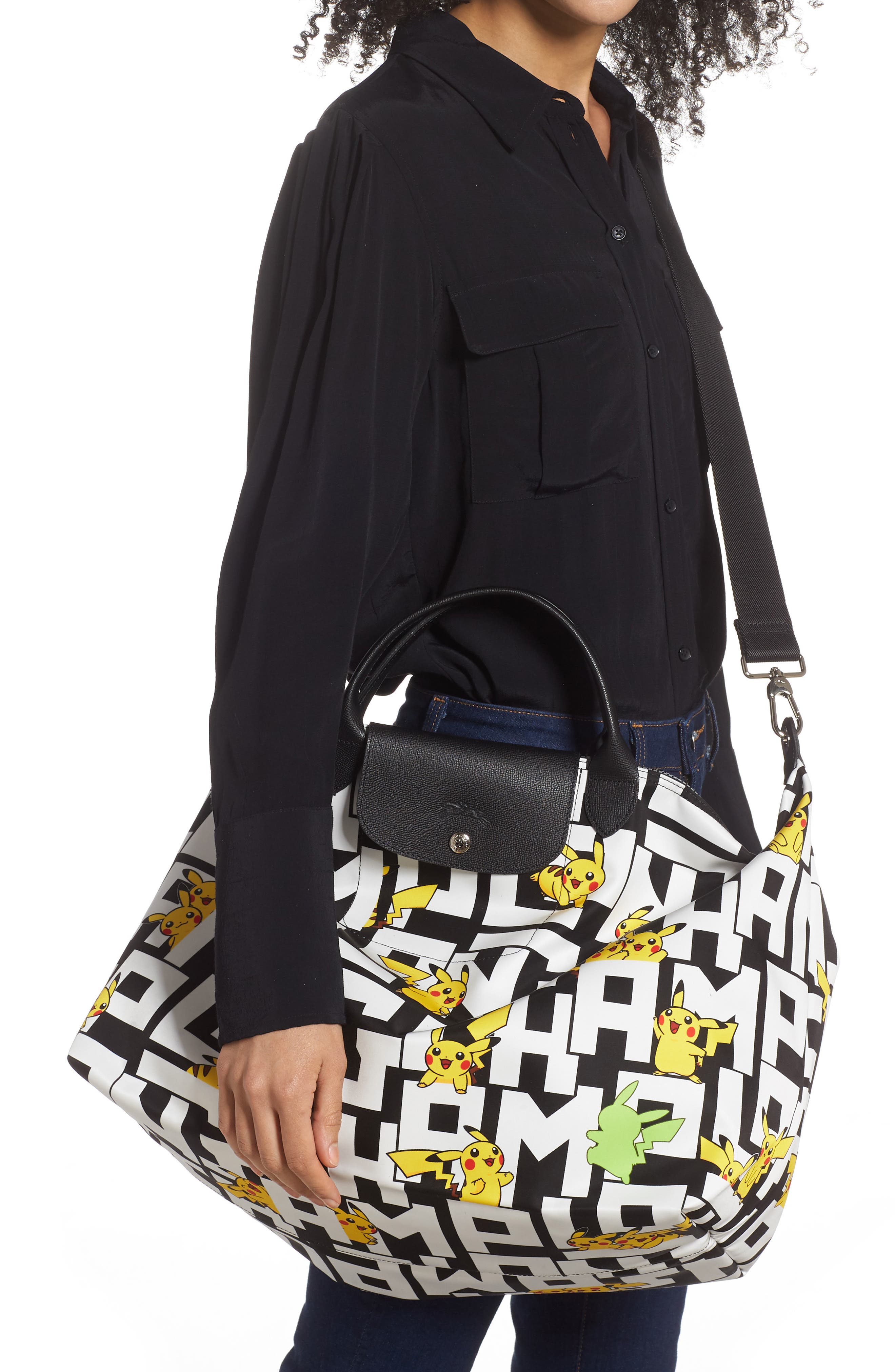 Longchamp x Pokémon Pikachu 18-Inch Travel Bag, Alternate, color, 