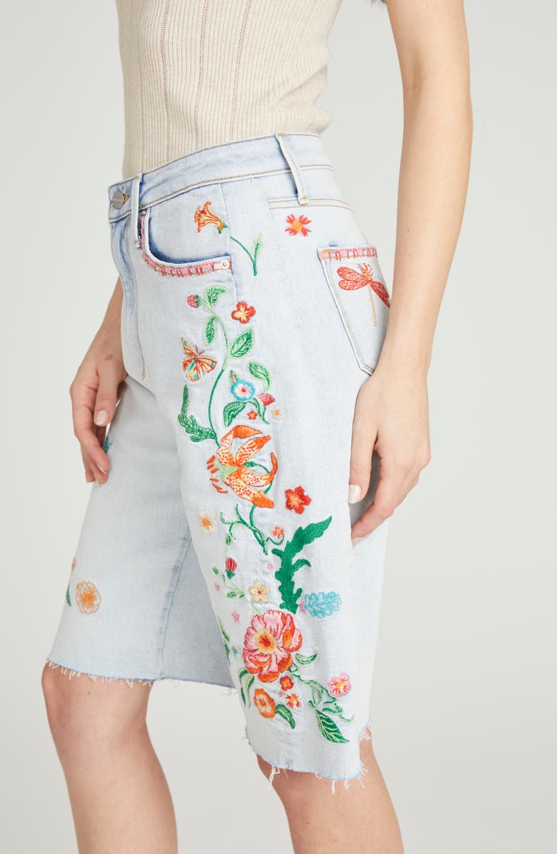 Driftwood Palmer High Waist Barrel Shorts, Alternate, color, Light Wash