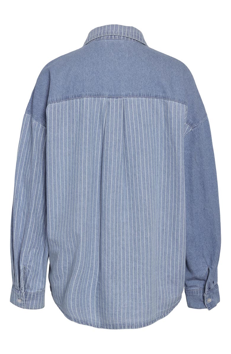 Noisy may Katri Oversize Denim Shirt, Alternate, color, Light Blue Denim