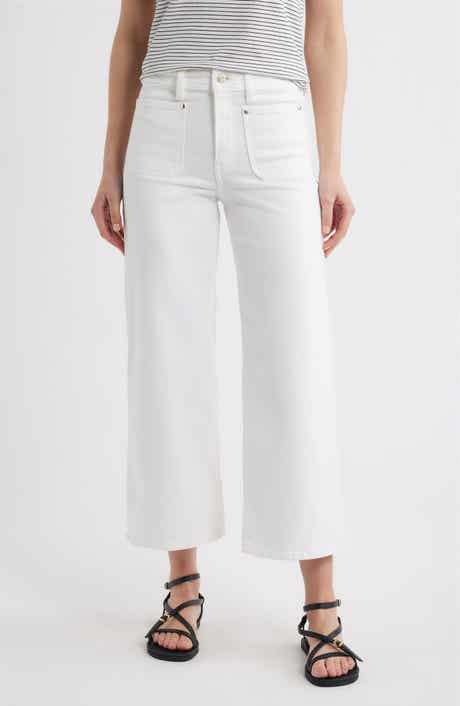 Le Slim Palazzo Patch Pocket High Waist Ankle Wide Leg Jeans