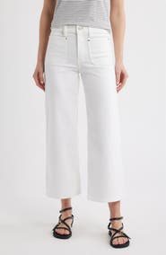 FRAME Le Slim Palazzo Patch Pocket High Waist Ankle Wide Leg Jeans