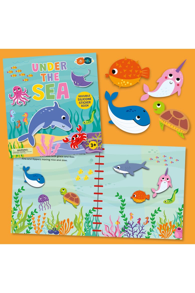 Reusable Silicone Sticker Book, Under The Sea, Kids 3+, Alternate, color, Multicolored