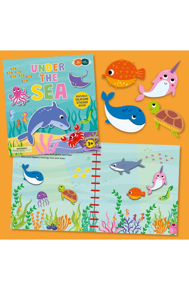 Buddy & Barney Reusable Silicone Sticker Book, Under The Sea, Kids 3+, Alternate, color, Multicolored