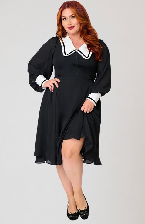 Plus Size Pilgrim Collar Wendy Swing Dress