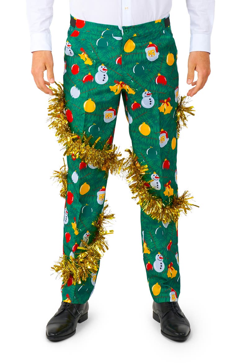 Christmas Tree Suit & Tie, Alternate, color, GREEN