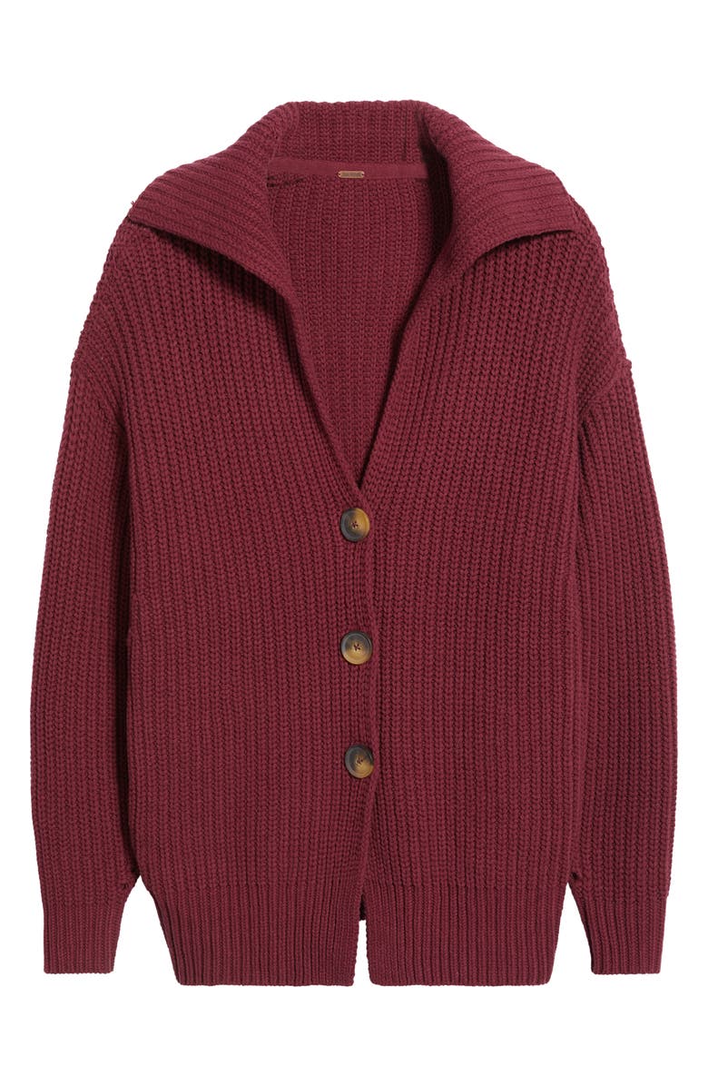 Free People Swim Too Deep Cardigan, Alternate, color, Cabernet