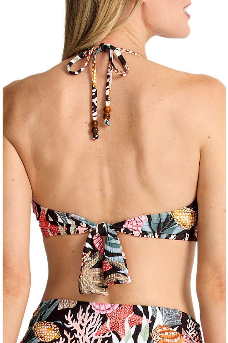 Shell Sands Halter Bikini Top, Alternate, color, BLACK