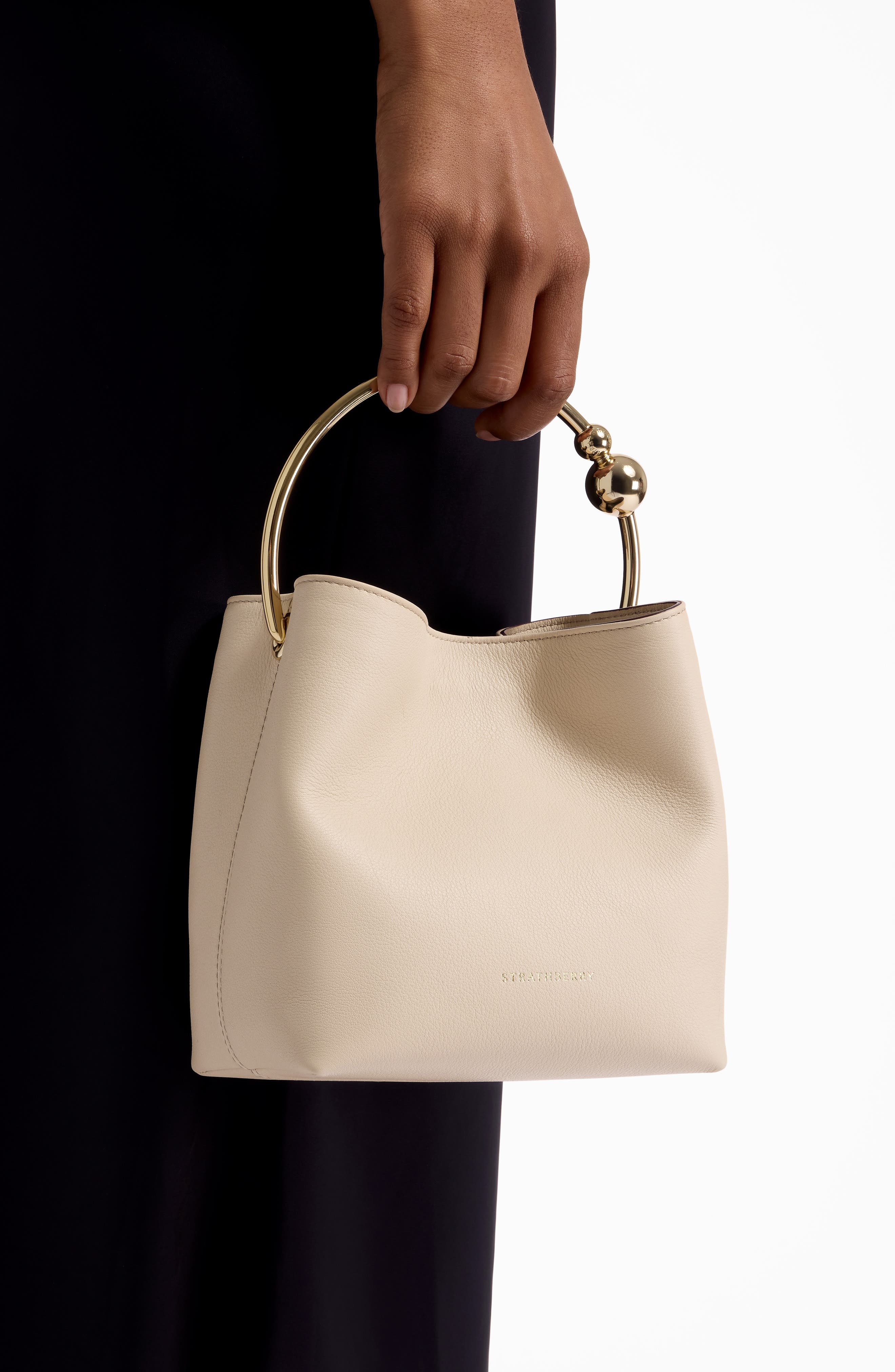 Strathberry The Circus Top Handle Leather Bucket Bag, Alternate, color, 