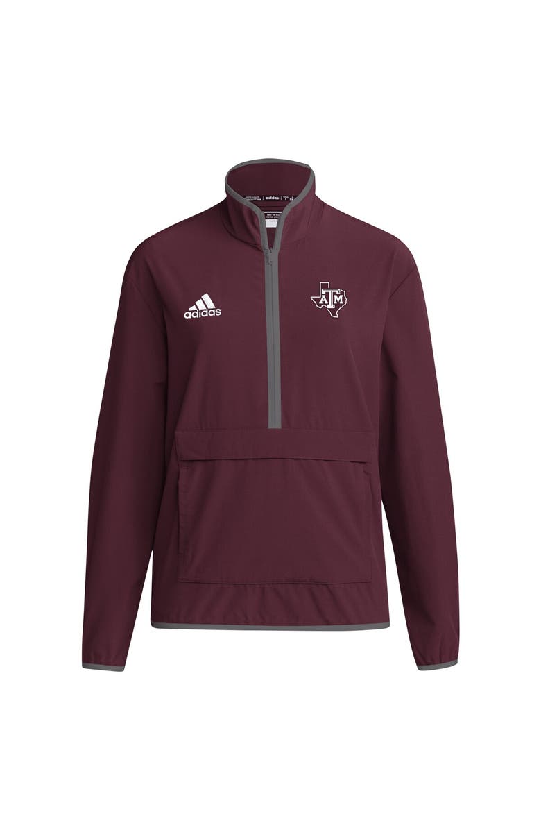 adidas Men's adidas Maroon Texas A&M Aggies 2024 Coaches Sideline Half-Zip Jacket, Alternate, color, 