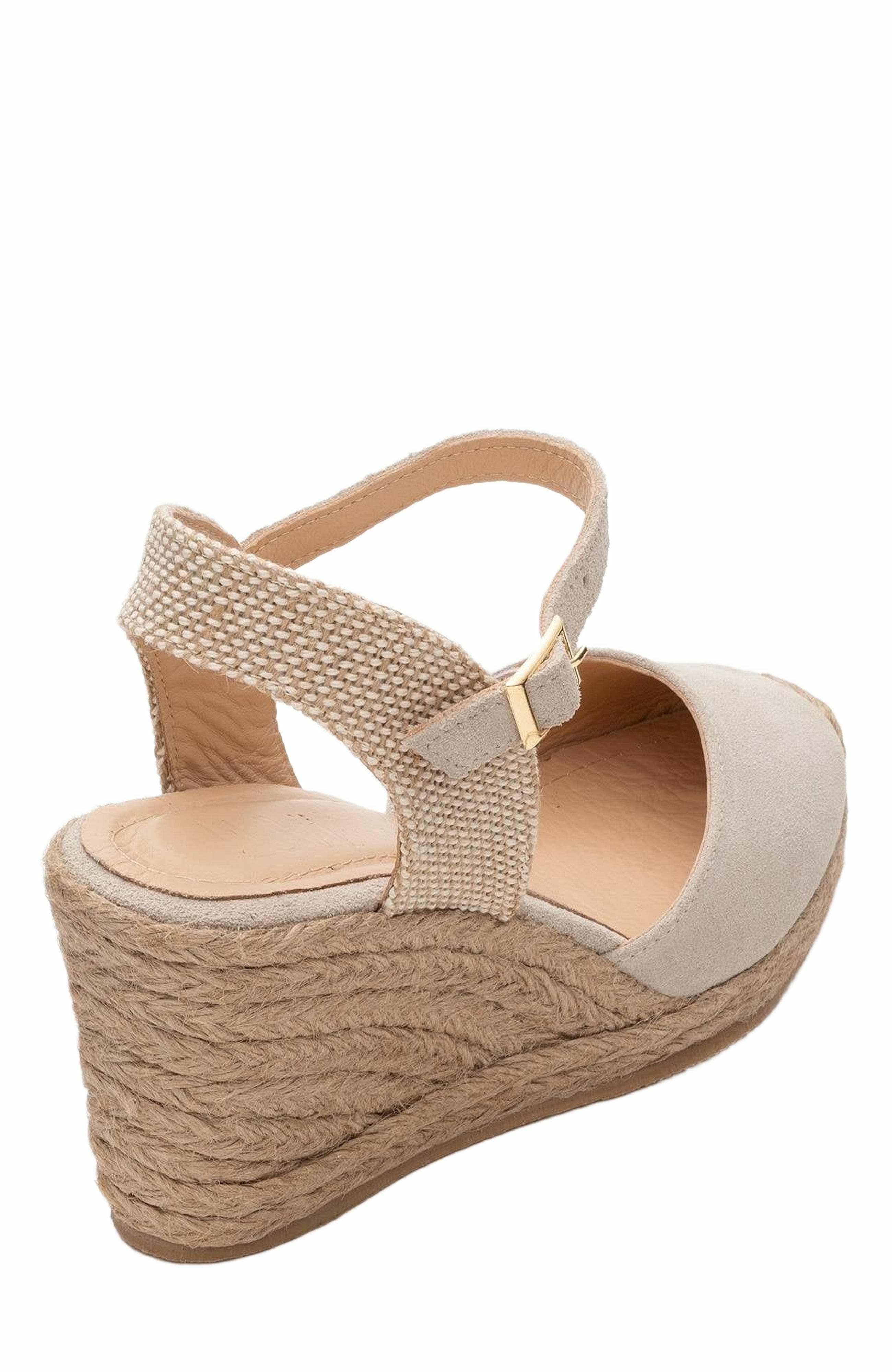 Sinta Suede Leather Platform Espadrille, Alternate, color, Beige Suede Leather