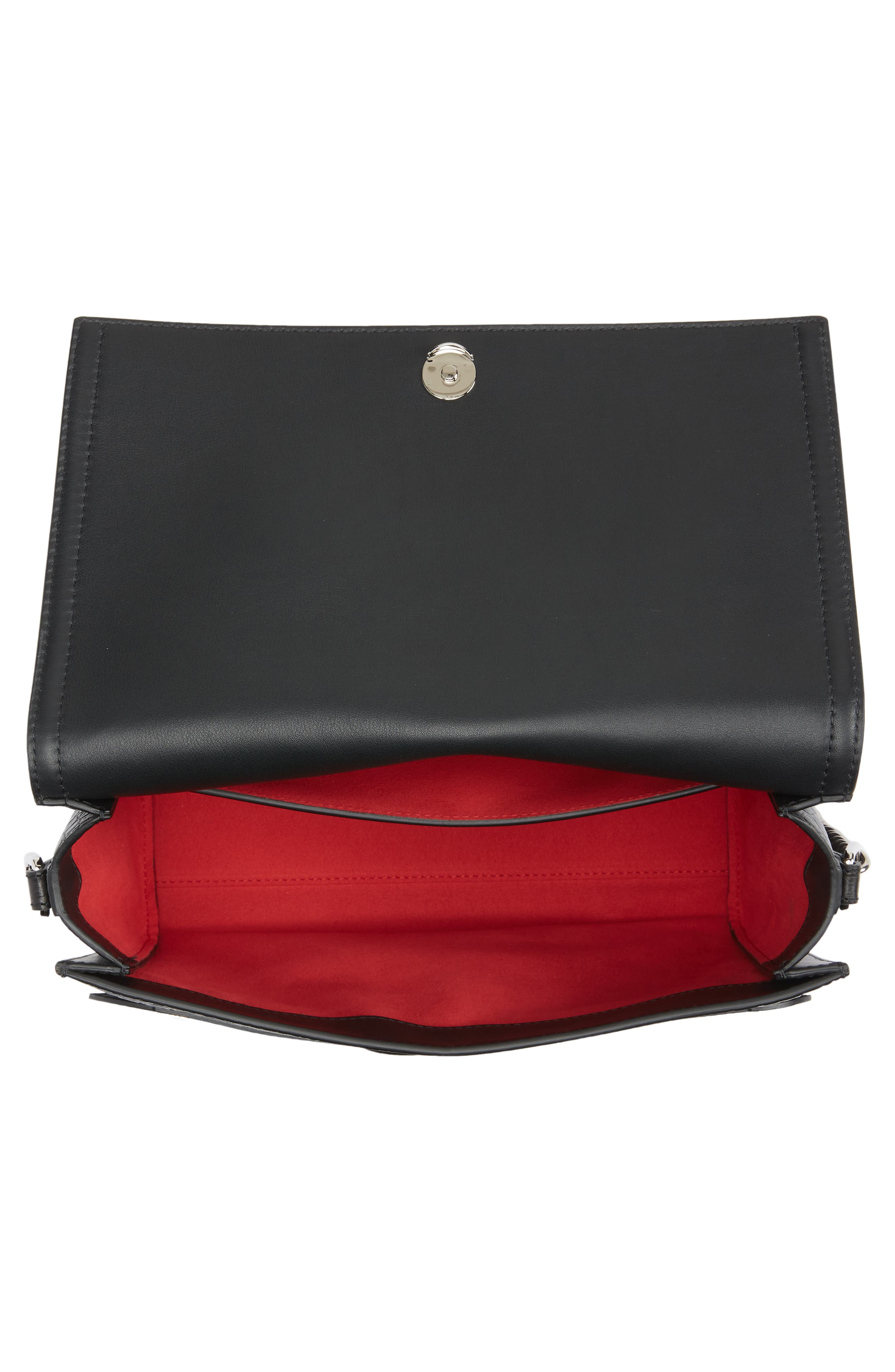 McQueen Alexander McQueen The Story Croc Embossed Leather Shoulder Bag, Alternate, color, 