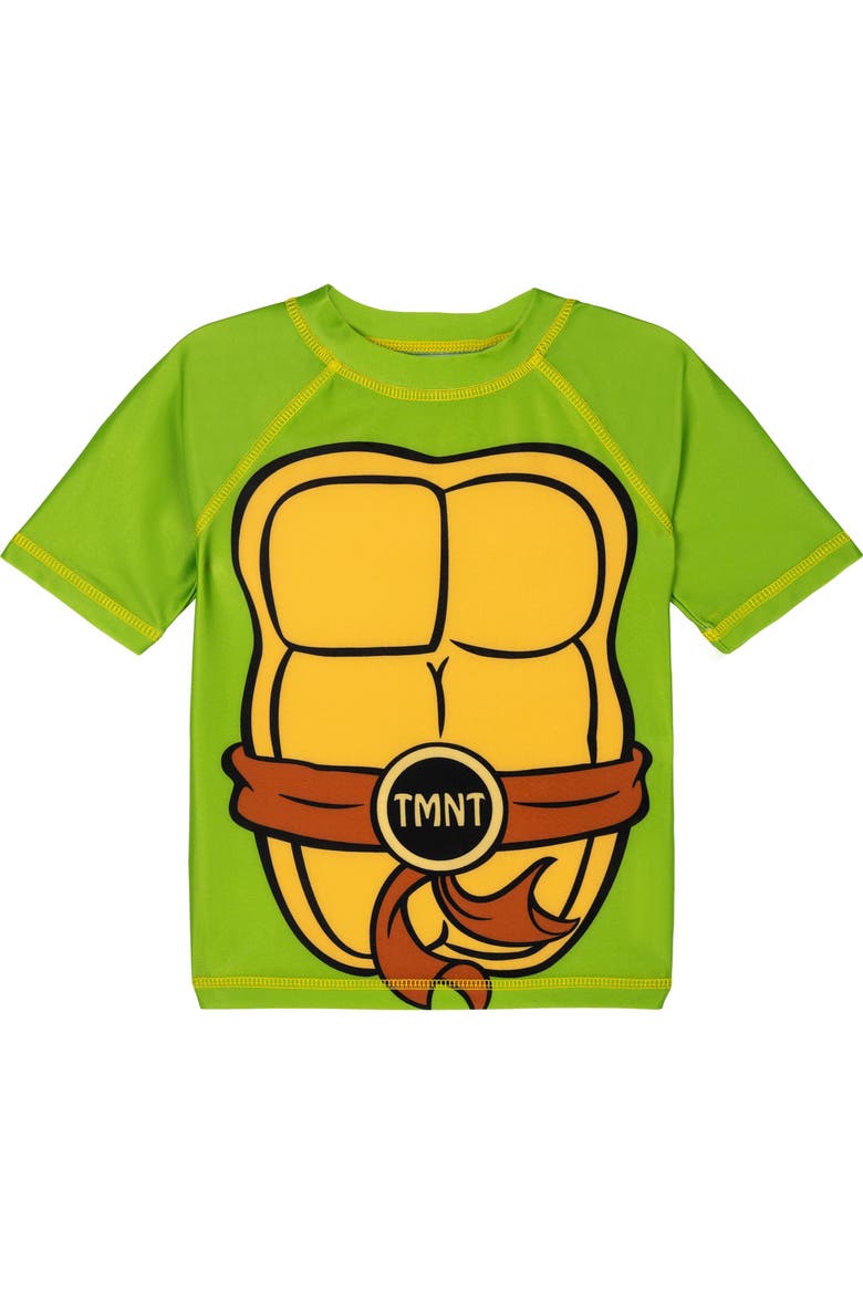 2-piece Swimwear Rash Guard And Swim Trunks Set, Alternate, color, Green and Yellow