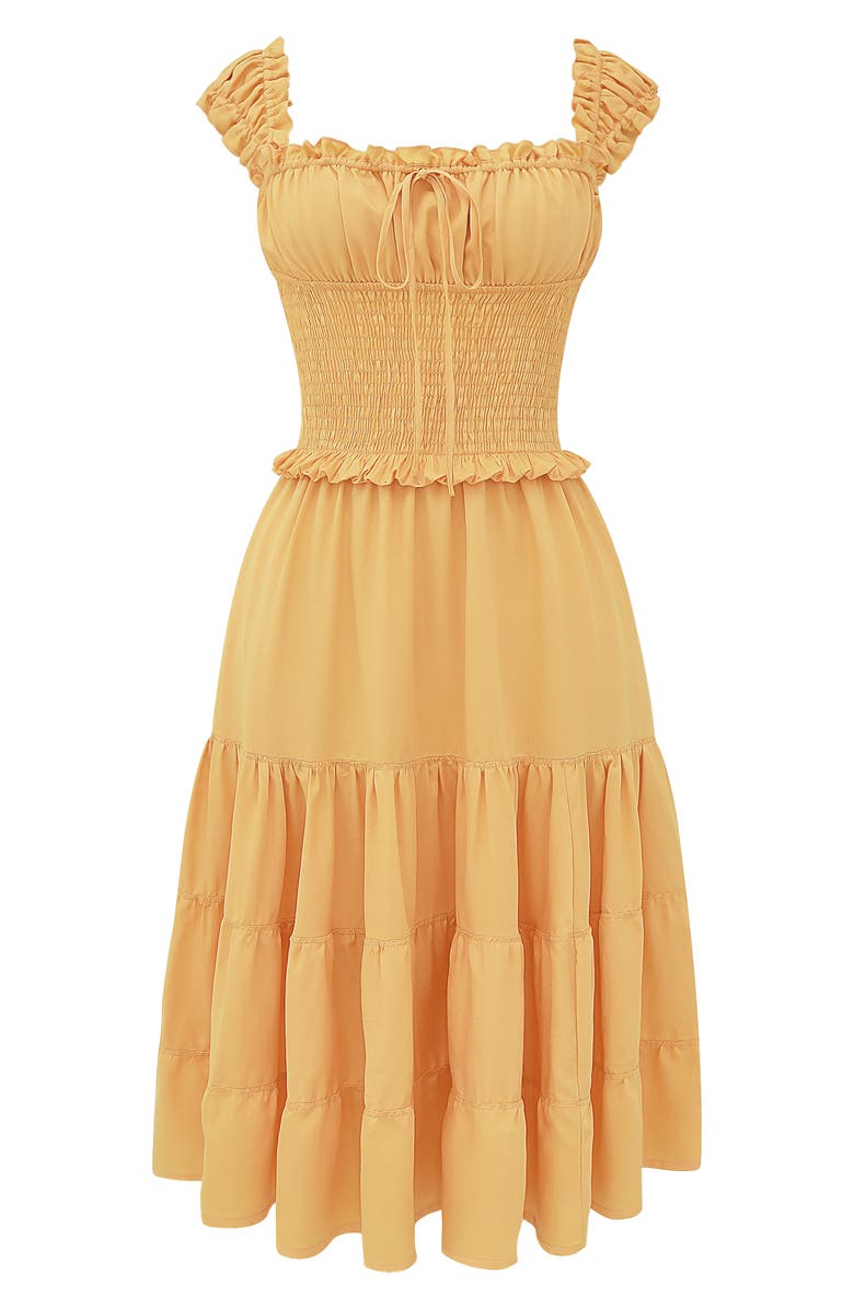 HOUSE OF CB Phedra Ruffle Smocked Bodice Sundress, Alternate, color, 