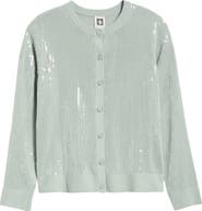 Anne Klein Clear Sequin Cardigan