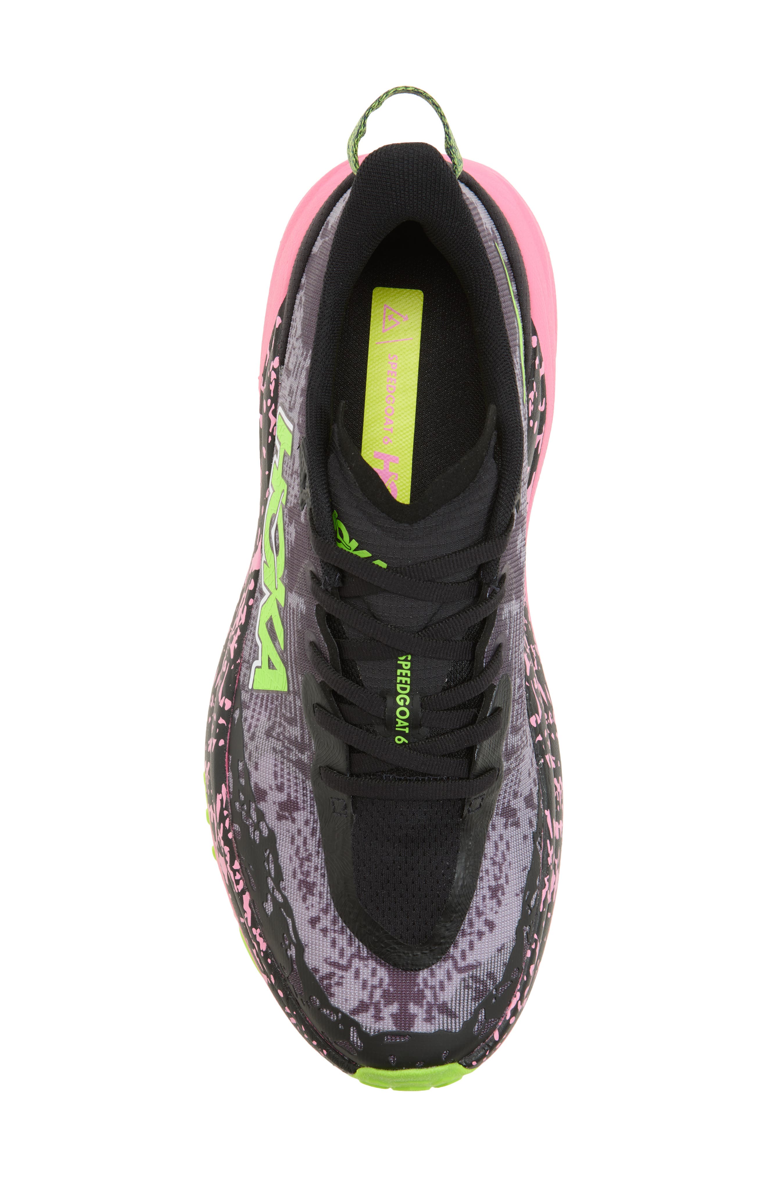 HOKA Speedgoat 6 Trail Running Shoe, Alternate, color, Black / Neon Rose