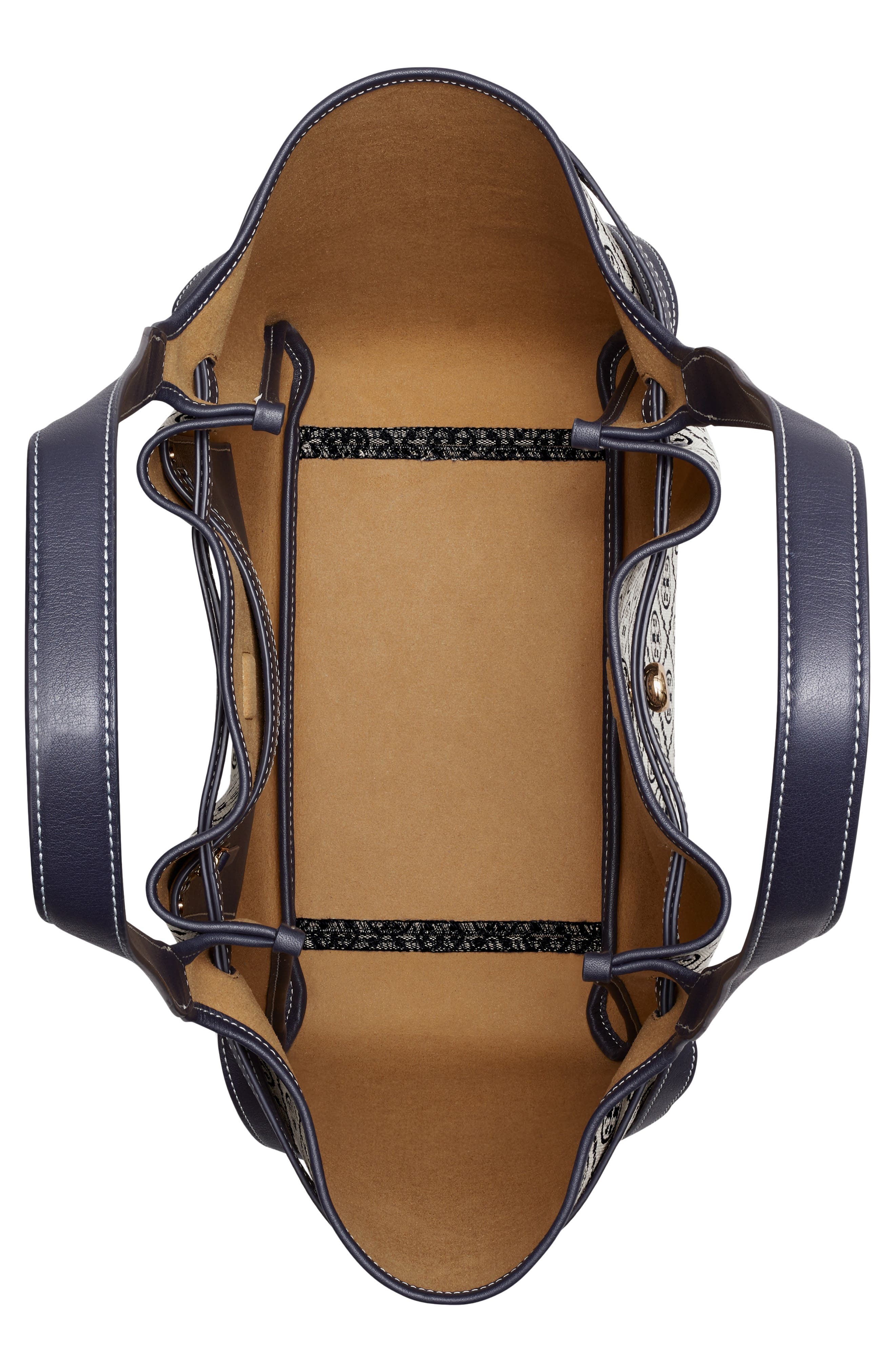 Romy T Monogram Tote, Alternate, color, TORY NAVY