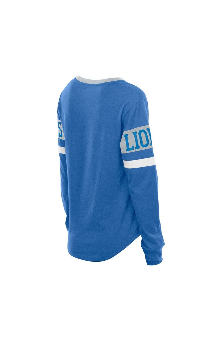 New Era Women's New Era Blue Detroit Lions Throwback Lace-Up Long-Sleeve T-Shirt, Alternate, color, Blue