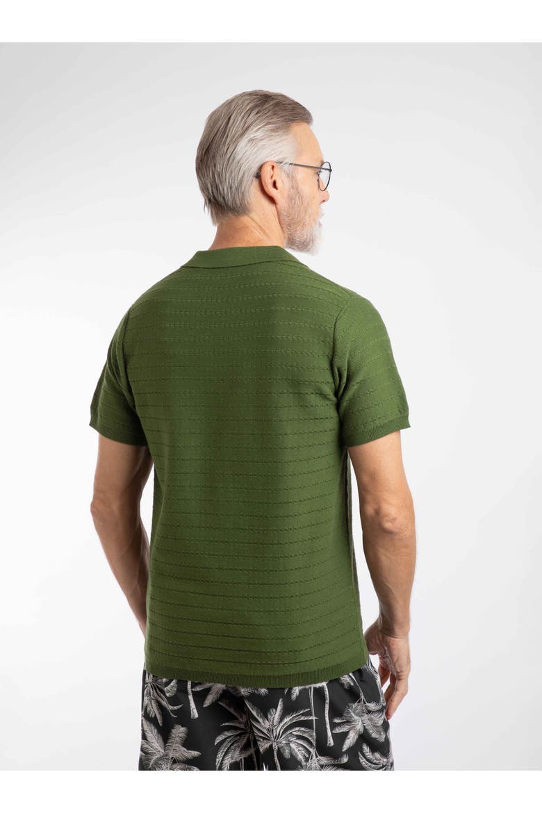 Tyne Trophy Neck Knitted Polo Shirt, Alternate, color, Ginko Green