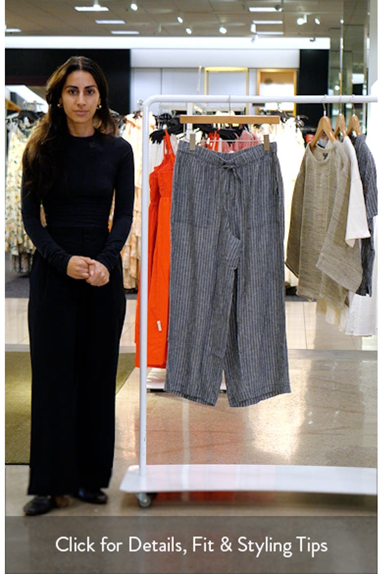 Stripe Organic Linen Crop Wide Leg Pants video