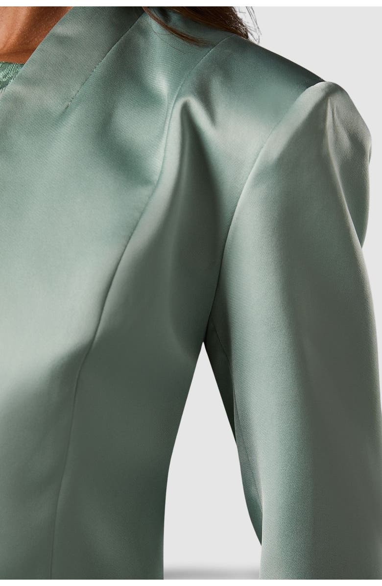 Coast Crop Satin Jacket, Alternate, color, Sage