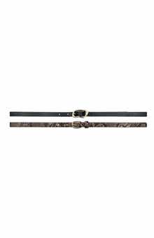 Linea Pelle 2-for-1 Faux Leather Belt Set