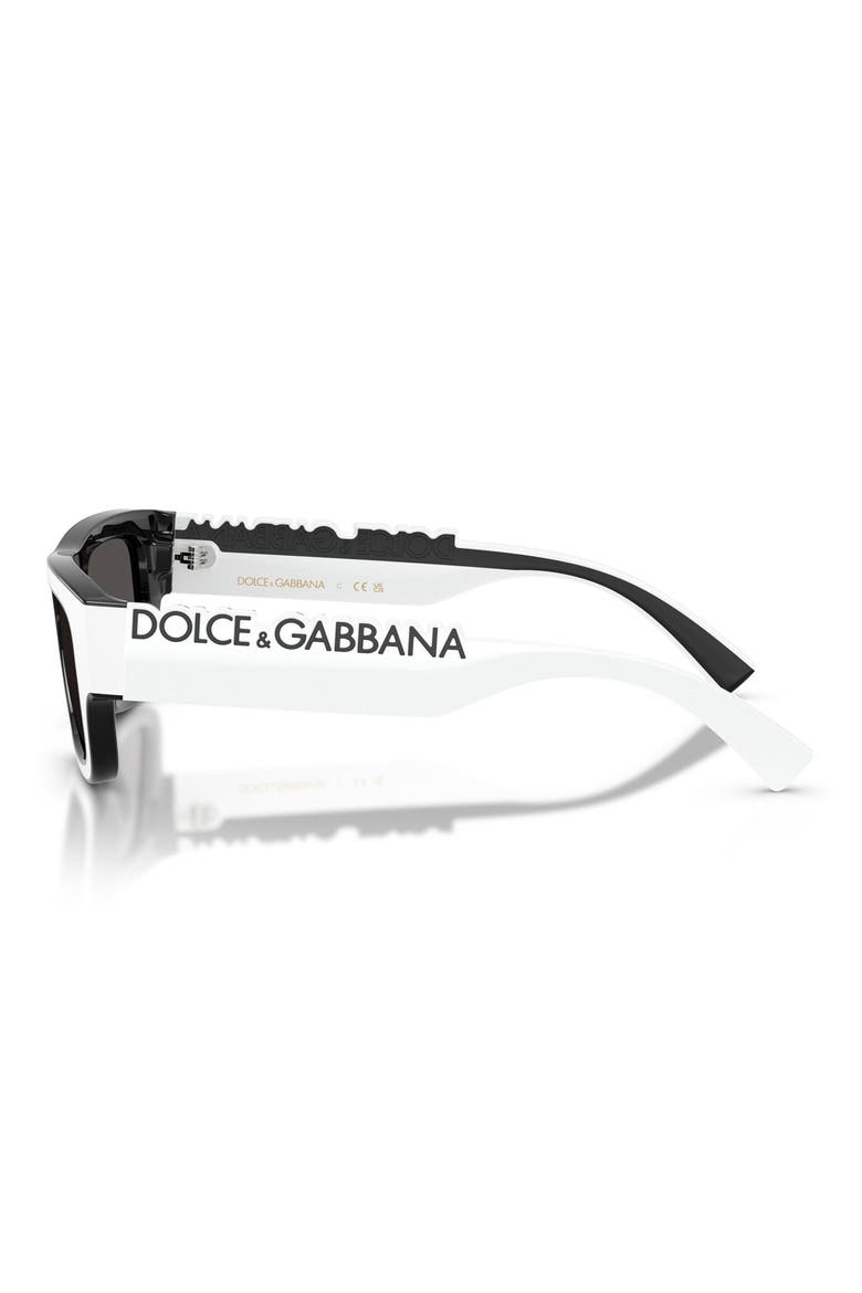 Kids' 47mm Small Rectangular Sunglasses, Alternate, color, WHITE/ BLACK / DARK GREY