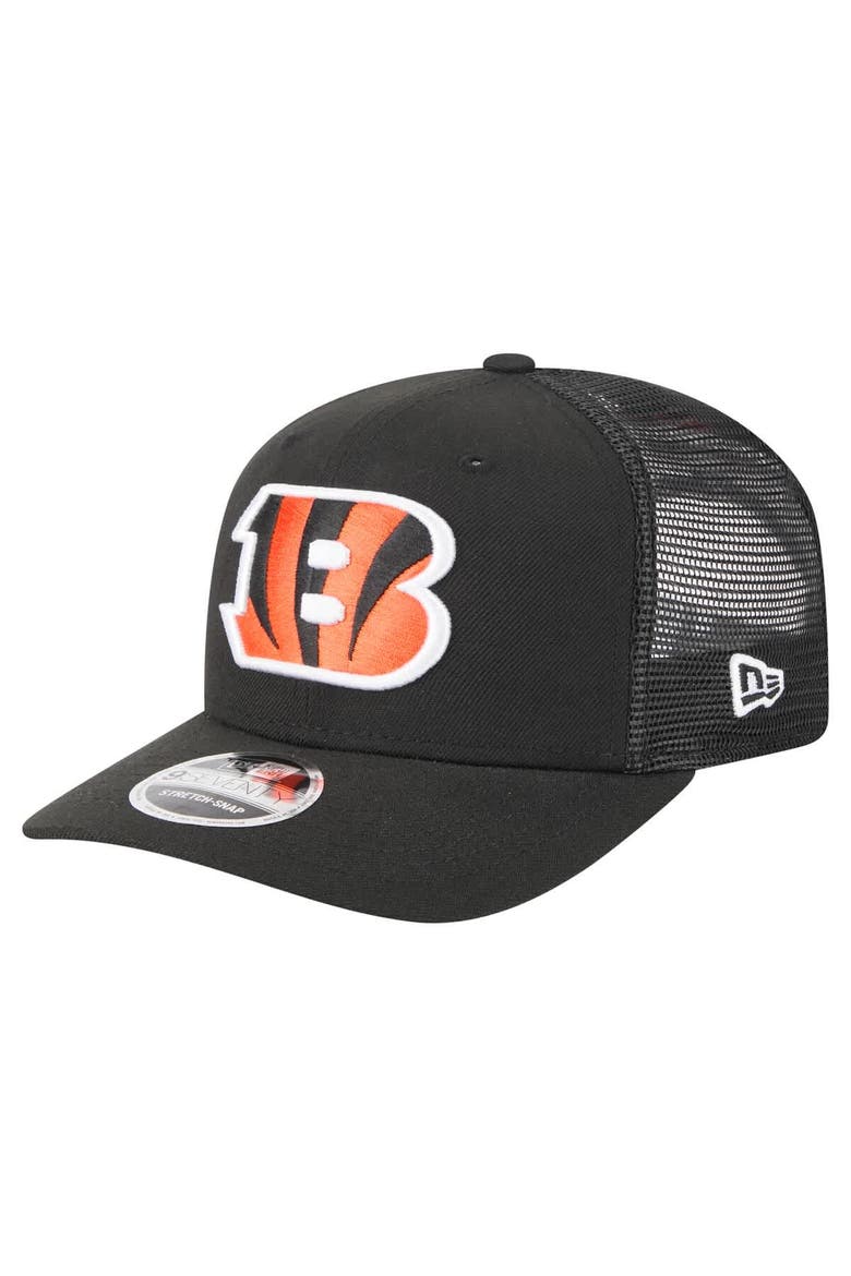 Men's New Era  Black Cincinnati Bengals Team Collection 9SEVENTY Stretch-Snap Adjustable Hat, Main, color, Black