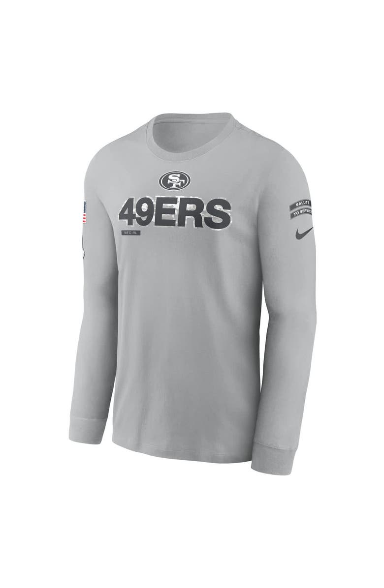 Nike Men's Nike Gray San Francisco 49ers 2024 Salute To Service Long Sleeve T-Shirt, Alternate, color, 