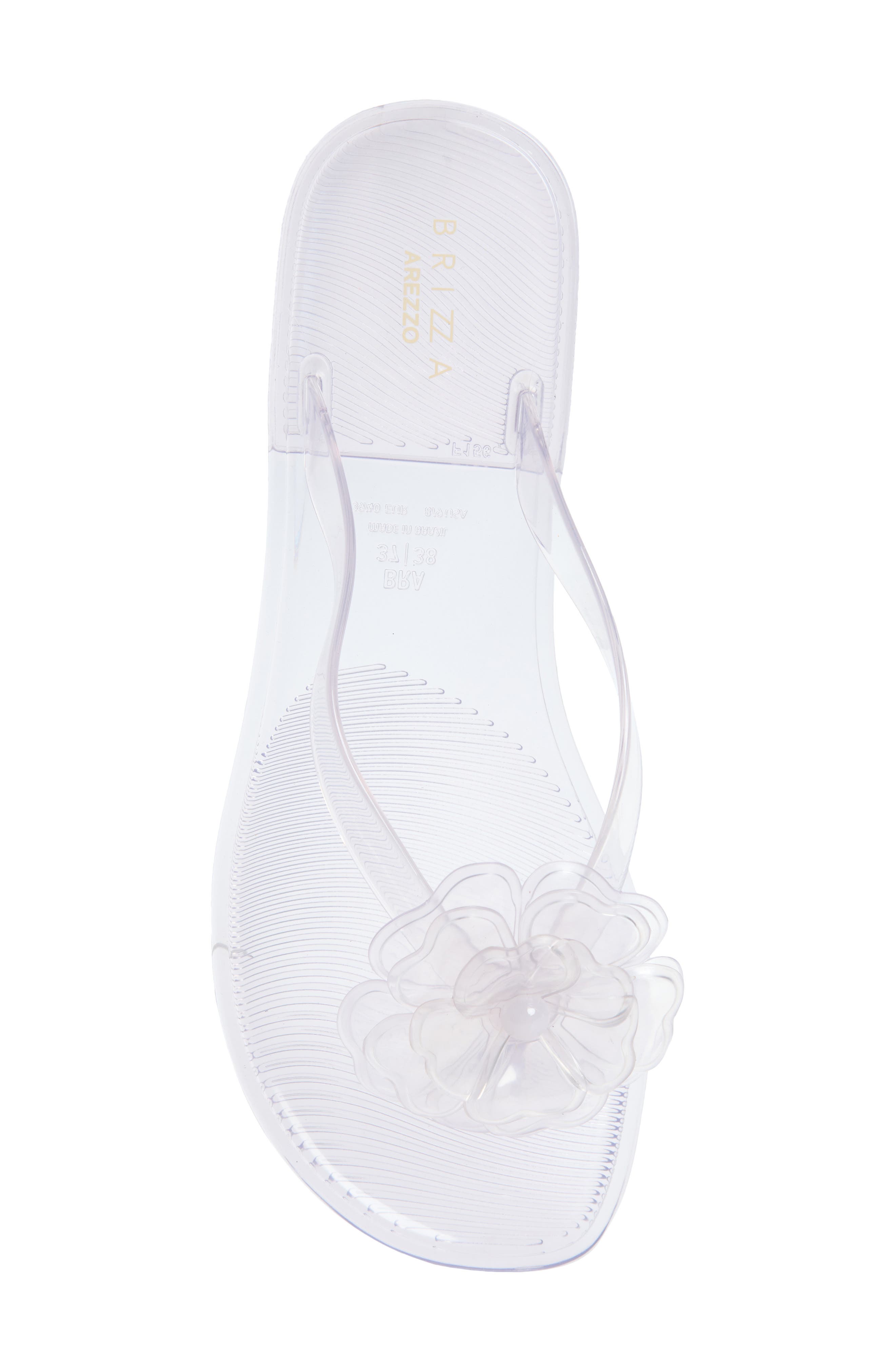 Jelly Flower Flip Flop, Alternate, color, CRISTAL