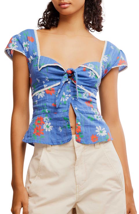 Call Me Baby Cap Sleeve Button-Up Shirt