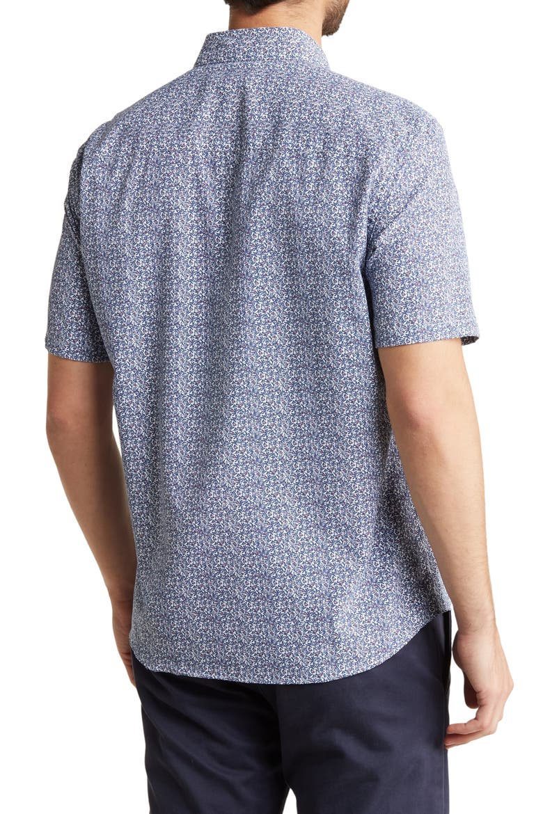 Bowfin Short Sleeve Button-Up Shirt, Alternate, color, BLUE/ WHITE