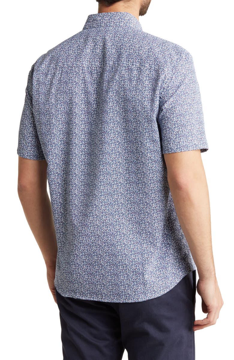 WESTZEROONE Bowfin Short Sleeve Button-Up Shirt, Alternate, color, Blue/ White