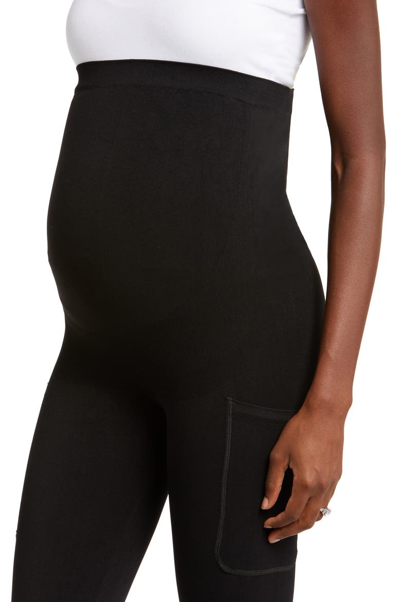 Smooth Out Seamless Maternity Leggings, Alternate, color, BLACK
