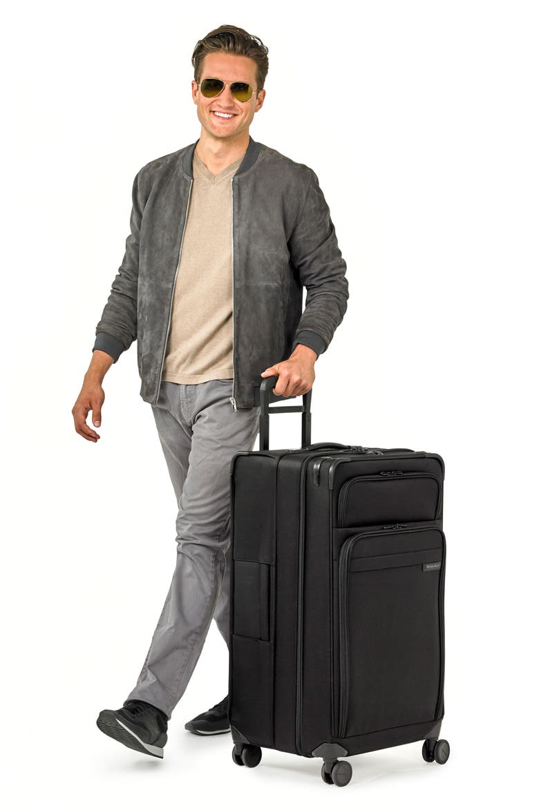 30-Inch Expandable Wheeled Trunk, Alternate, color, BLACK
