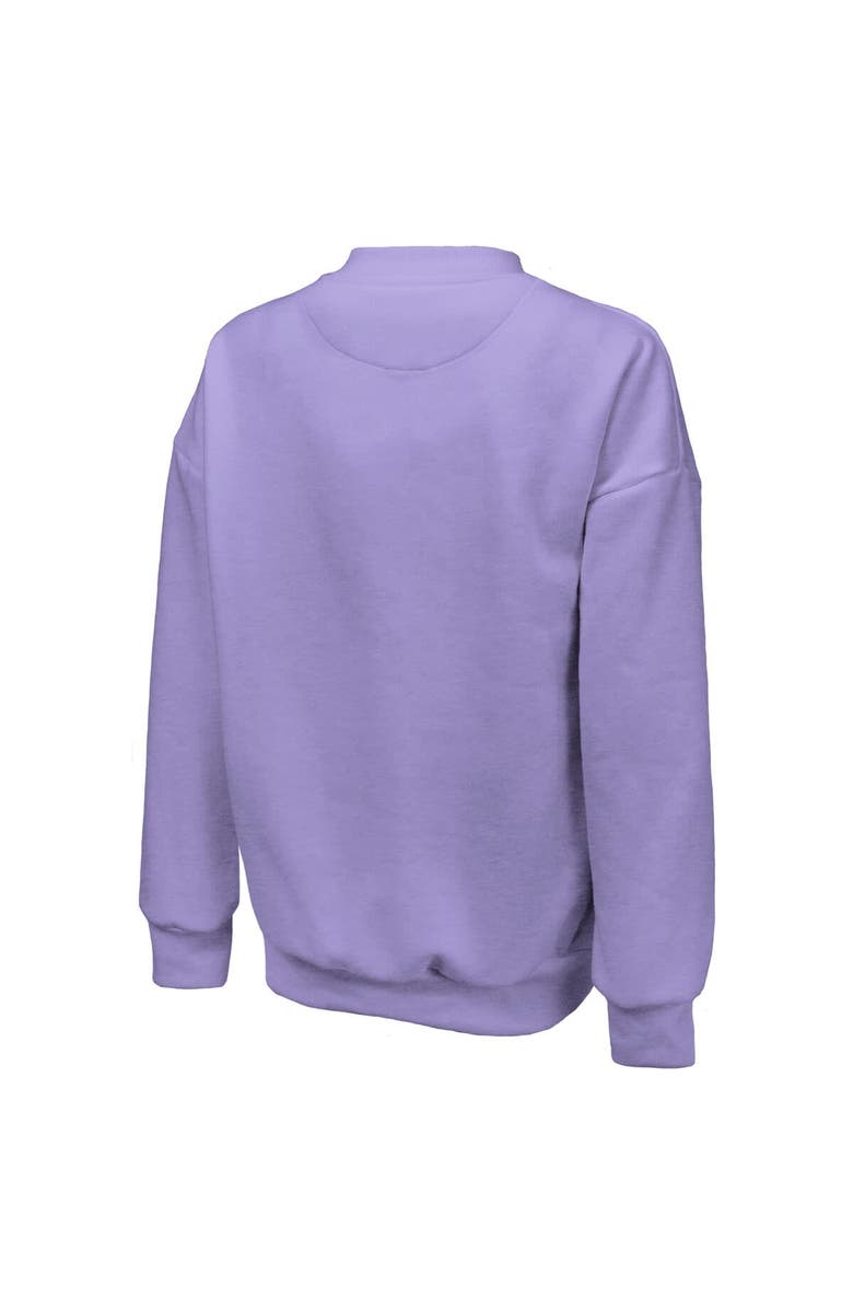 Majestic Threads Women's Majestic Threads Violet Golden State Valkyries Oversized Primary Logo Drop Shoulder Tri-Blend Pullover Sweatshirt, Alternate, color,