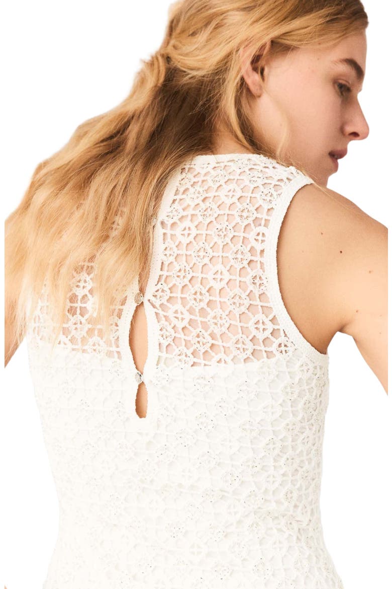 Rhinestone crochet maxi dress, Alternate, color, White
