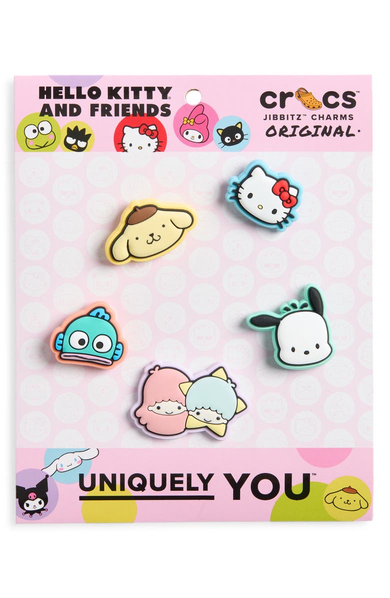 CROCS Sanrio Hello Kitty<sup>®</sup> & Friends 5-Pack Assorted Jibbitz<sup>™</sup> Shoe Charms, Main, color, White