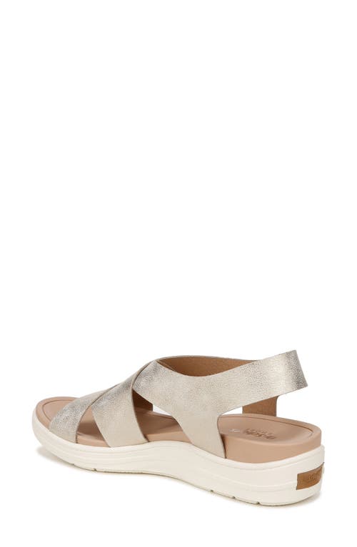 Dr. Scholl's Women's Time Off Fun Ankle Strap Wedge Sandals In Light Gold