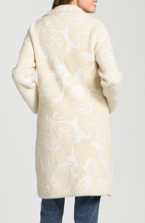 Apny Longline Faux Fur Cardigan In Yellow