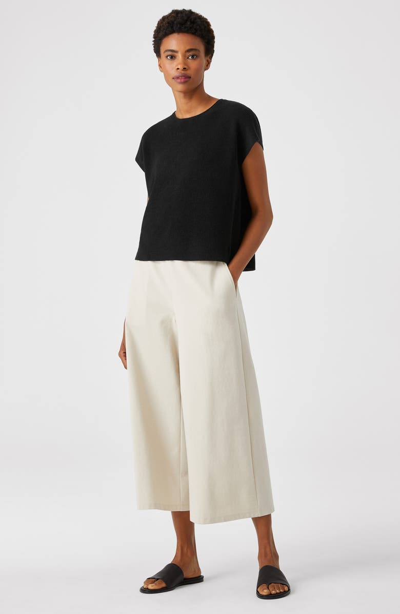 Eileen Fisher Rib Knit Organic Linen Blend Box Top, Alternate, color,