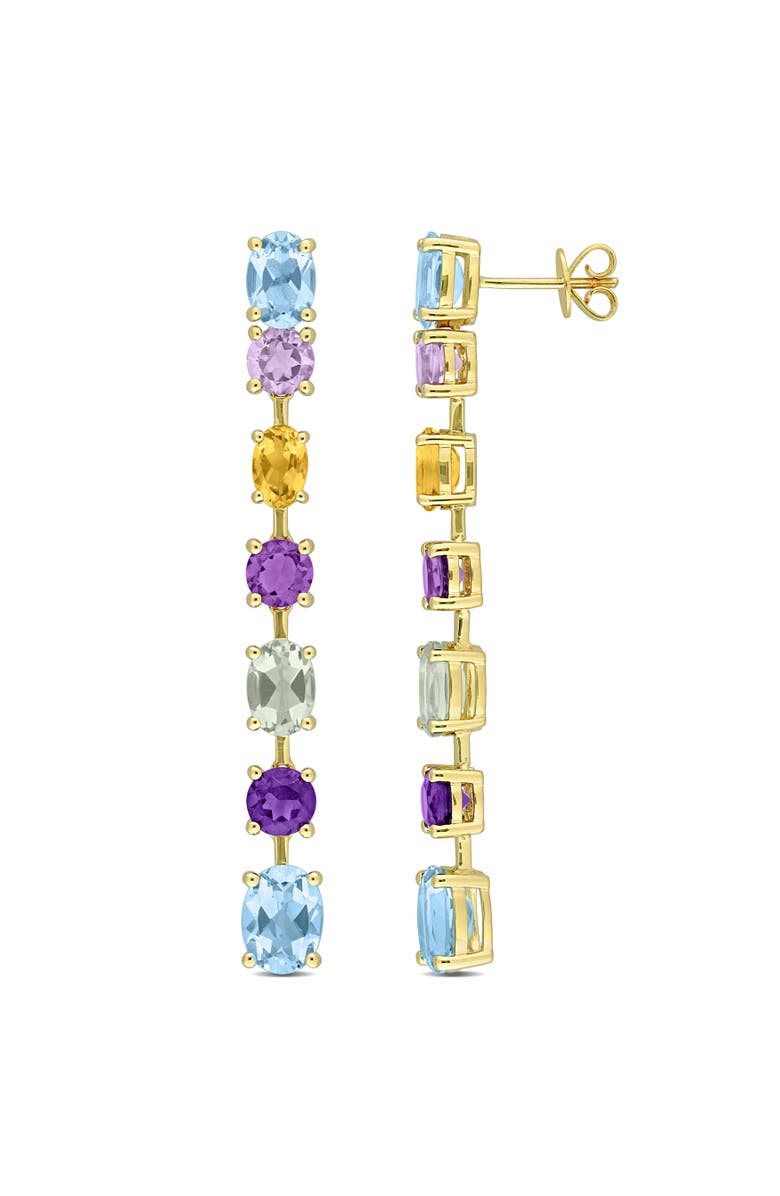 Julianna B. Gemstone Linear Dangle Earrings 14k, Main, color, Yellow Gold